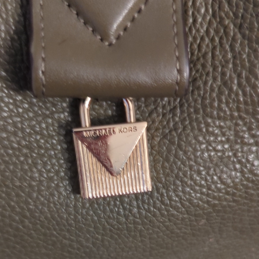 Michael Kors Olive Leather Satchel - Picture 2 of 8